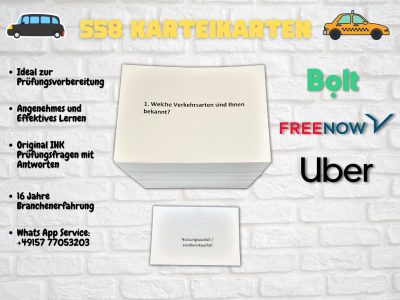 Onlinekurse zur Vorbereitung auf die IHK Sachkundeprüfung für Taxi Mietwagen Uber Freenow Bolt Unternehmerschein